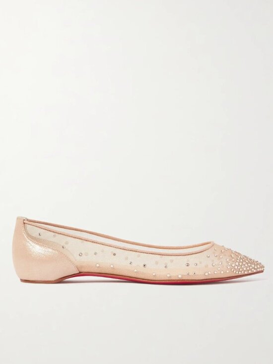 Christian Louboutin Shoes - Christian Louboutin Follies Strass Nude Suede leather 37.5